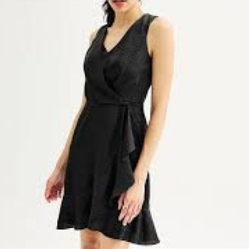 Women's Nine West Sleeveless Wrap Mini Dress,size S